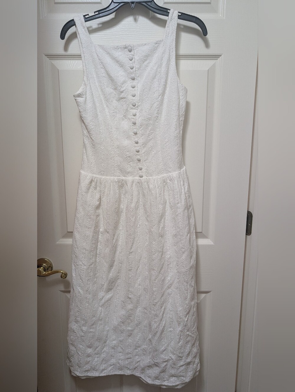 Wayf Eve Eyelet Embroidery A-Line Midi Dress White Size Small S
